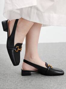 CUCCOO BIZCHIC Women's Square Toe Mary Jane Flat Heel Casual Loafers, Suitable For Commuting, Dating, Party, Holiday, Spring Outfit Spring Shoes Spring Break Easter - Black - View 3