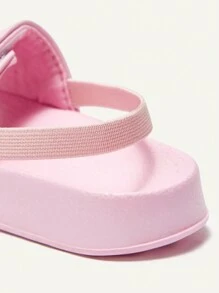 Cozy Pixies 夏季时尚百搭心形图案防滑沙滩凉鞋，可爱户外婴儿拖鞋 - 粉色 - 查看 4