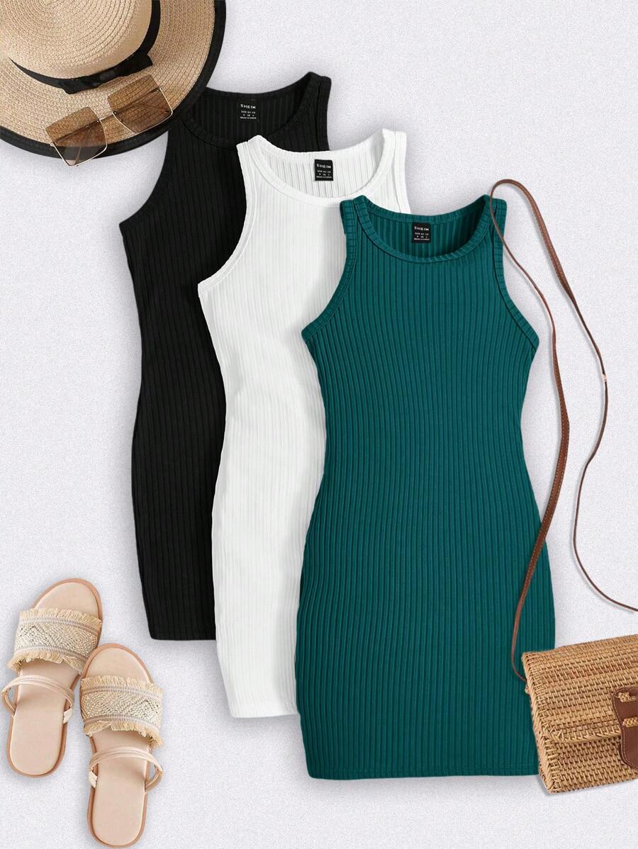 SHEIN LUNE Váy bó sát co giãn màu trơn mùa hè cỡ lớn, bộ nhiều mảnh, trang phục phong cách miền Tây, trang phục lễ hội Boho Hippie Cowgirl Bohemian cổ điển - Màu xanh ngọc - Xem 1