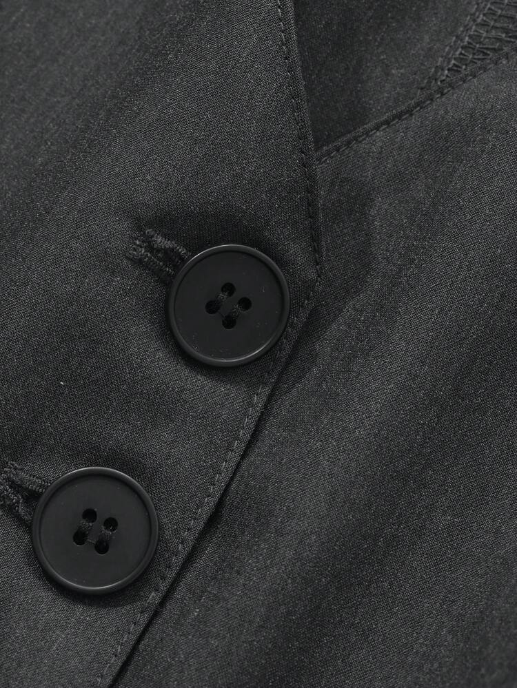 2pcs Women's Business Casual Solid Color Suit Set