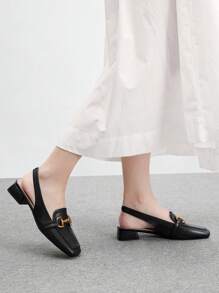 CUCCOO BIZCHIC Women's Square Toe Mary Jane Flat Heel Casual Loafers, Suitable For Commuting, Dating, Party, Holiday, Spring Outfit Spring Shoes Spring Break Easter - Black - View 5