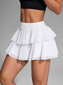 Easithlete 女士运动瑜伽跑步裙，性感健身休闲白色裙子，带口袋，适合户外、通勤和休闲网球裙 - 白色 - 查看 4