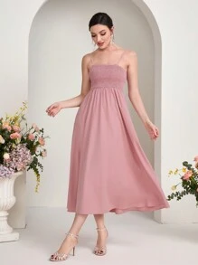 Modelyn Set de 2 piezas para mujer que incluye: Chaqueta corta de un solo color con cordón y Vestido camiseta con volantes en el bajo - Rosa - Ver 4
