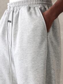 SUMWON 基本款宽松运动背心和短裤套装健身家居服两件套休闲夏季训练运动街头服饰现代都市时尚 - 淺灰色 - 查看 7