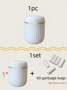 Mini Push-Top Desktop Trash Can With Trash Bags Set, 16x13cm Small Plastic Waste Paper Basket, Multi-Color Optional - Perfect For Home Office Desk Bedroom Living Room Kitchen Bathroom Car Decor, Best Christmas Holiday Gift Idea For 2025 Gifts, White - White - View 5