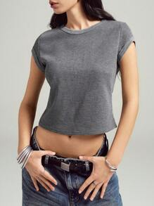 LYSMO Unisex Relaxed Fit Faded Gray T-Shirt- Spring/Summer Vacation-2025New Arrival