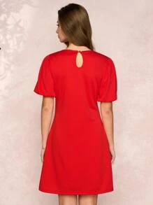 SHEIN Clasi Women's Butterfly Petal Sleeve Valentine's Day Dress Festival
