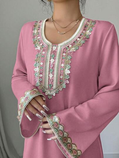 Al Najma Women's Casual Arabian Style Dress, Minimalist Fashion For Daily Wear, Modest Kaftan