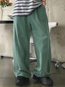 DAZY Men's Green Stripe Decorated Track Pants, All Season - Green - View 4