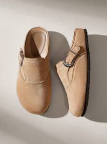 Solecia Women's Adjustable Buckle Design Casual Flat Slip-On Shoes Spring Shoes Spring Break Easter - Brown - View 1