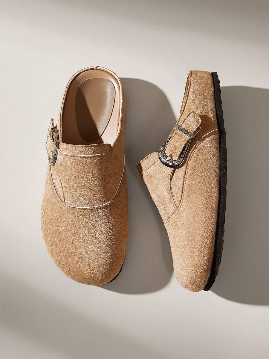 Solecia Women's Adjustable Buckle Design Casual Flat Slip-On Shoes Spring Shoes Spring Break Easter - Brown - View 1