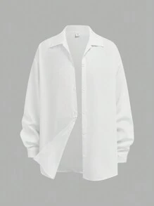 Bộ 3 trang phục giản dị tối giản cho bé gái tuổi teen, áo sơ mi dài tay rộng màu trắng, áo ba lỗ thêu hình trái tim màu đỏ và quần ống rộng màu đen, trang phục giản dị tối giản cho mùa xuân và mùa hè, quần áo ngày lễ tình nhân - Đen và trắng - Xem 5