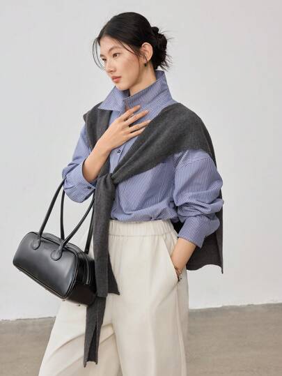 DAZY 百搭商务休闲针织开衫、女式斗篷