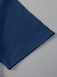 EMERY ROSE Plus Size Summer Turtle Printed Short Sleeve Round Neck T-Shirt, Graphic Tee, Women Top - Navy Blue - View 3