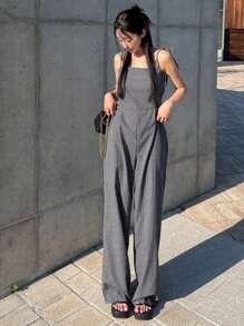 DAZY Women's Solid Color Casual Loose Strap Jumpsuit For Women Lounge Sets For Women - Grey - View 1