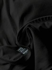 Chiquease 标准尺寸女式系带无袖罗纹针织短款上衣，带花卉装饰 - 黑色 - 查看 5