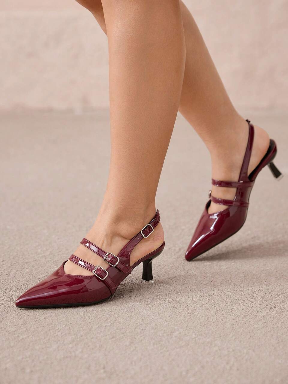 CUCCOO CURVES Plus Size Wide Fit Pointed Toe High Heel Sandals, Elegant Black Strap Backstrap Design, Suitable For All Seasons Spring Shoes Spring Break Easter