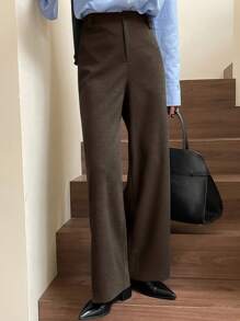 DAZY Pantalones rectos sueltos y casuales para mujer, unicolor, para primavera y verano