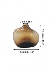 Cirelle 1 件玻璃花瓶适用于客厅卧室厨房浴室、办公桌书柜架子窗台橱柜手工工艺品和独特设计、精美家居装饰、拉玛桌装饰、母亲节礼物、乔迁礼物 - 棕色 - 查看 3