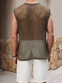 Manfinity RSRT Conjunto de top y pantalones cortos de unicolor y calado para hombre - Multicolor - Ver 2