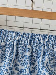 Breezaya 女士优雅白色和蓝色刺绣 A 字裙，春夏