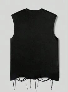 ROMWE MEN Men's Anime Graphic Casual Tank Top, Suitable For Spring/Summer - Black - View 2