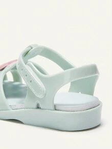 Cozy Pixies 1 双心形时尚百搭可爱绿色婴儿水晶公主鞋，舒适柔软沙滩凉鞋 - 綠色 - 查看 4