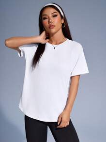 Easithlete 网眼拼布和拼接运动上衣，透气面料，适合春夏季