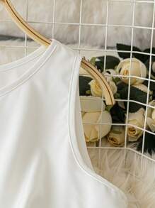 Franclia 2pcs Set Minimalist Elegant Plain Casual Wear For Daily - White - View 4