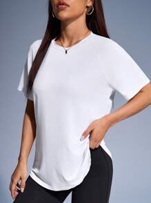 Easithlete 网眼拼布和拼接运动上衣，透气面料，适合春夏季