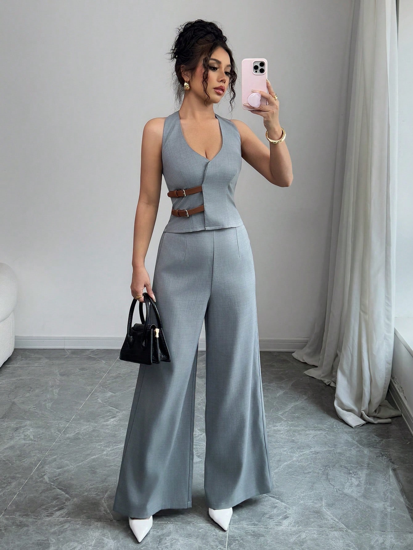 Selianne بدلة سيدة أنيقة ومتميزة للعمل ذات صدرية ب...