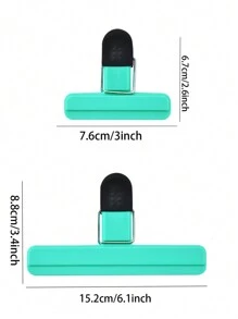 1入組塑膠食品密封夾,現代雙色多功能密封夾適用於餐飲 - 薄荷藍 - 查看 8