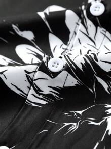 Manfinity LEGND Men's Simple Fashionable Casual Everyday Shirt - Black and White - View 4