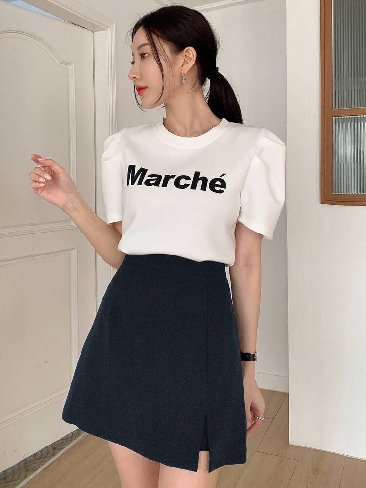 Women Plain Split Culottes, Casual & Versatile Shorts,Skorts