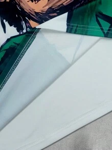 Manfinity Dauomo 男士字母与人物印花圆领短袖休闲 T 恤