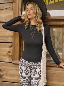 LanaWest 2 Stücke/Set Damen einfarbiges Langarm-Top und Lange Hose, Lässig & Stilvoll für den täglichen Gebrauch