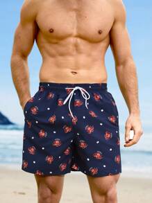 Surfspeed Men's Octopus Print Drawstring Waist Beach Shorts Men Swim Trunks - Multicolor - View 4