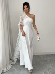 Rafferiza 女士紧身露肩美人鱼尾巴装饰连衣裙 - 白色 - 查看 1