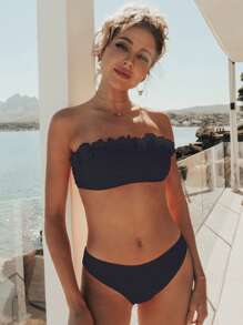 SHEIN Swim Costumi da bagno per donne, set di bikini, senza fili, adatti per la spiaggia e le vacanze estive