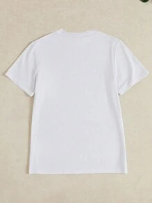 INAWLY Women's Soft & Fashionable Black T-Shirt With Shiny Bow And Floral Embossed Print - White - View 2