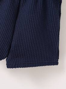 Bộ 2 áo thun trơn màu trắng đơn giản và dây đeo vỏ sò màu xanh navy thoải mái cho bé trai - trắng - Xem 2