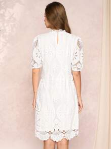SHEIN Clasi Women's Lace Elegant Short Dress, Minimalist Stylish Casual Everyday Wear