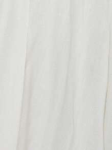 MISSGUIDED Bubble Hem Linen Summer Skirt With Elastic Waistband, Flowy A-Line Mini Pull-On Style, Perfect For Beach Vacation Resort Wear, Casual Spring Day - White - View 4
