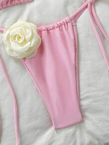 Swim Chiccia Summer Casual Separate Swimwear, Simple & Fashionable For Daily Wear - Baby Pink - View 4