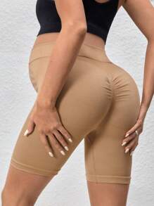 SHEIN Shorts casuales de maternidad, de unicolor, minimalistas y de moda para uso diario