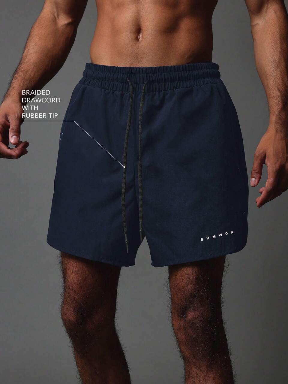 SUMWON Pantalones cortos deportivos con bolsillo con cremallera oculta, detalles reflectantes, cordón trenzado de rápido ajuste, tecnología que absorbe la humedad, perfectos para hacer ejercicio