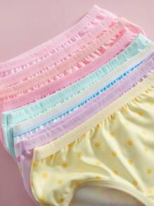 Young Girl 8pcs/Pack Cute Puppy Print Comfortable Soft Breathable Briefs Underwear