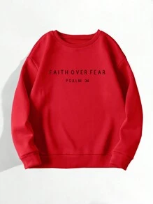 INAWLY Women's Letter Print Round Neck Long Sleeve Sweatshirt, Autumn/Winter