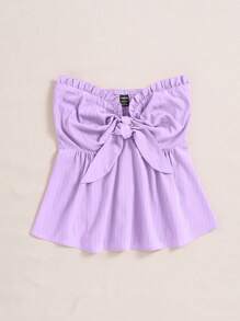 GlowEve Top tipo tubo bandeau de unicolor casual para vacaciones - Púrpura malva - Ver 3