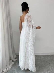 Rafferiza 女士紧身露肩美人鱼尾巴装饰连衣裙 - 白色 - 查看 2